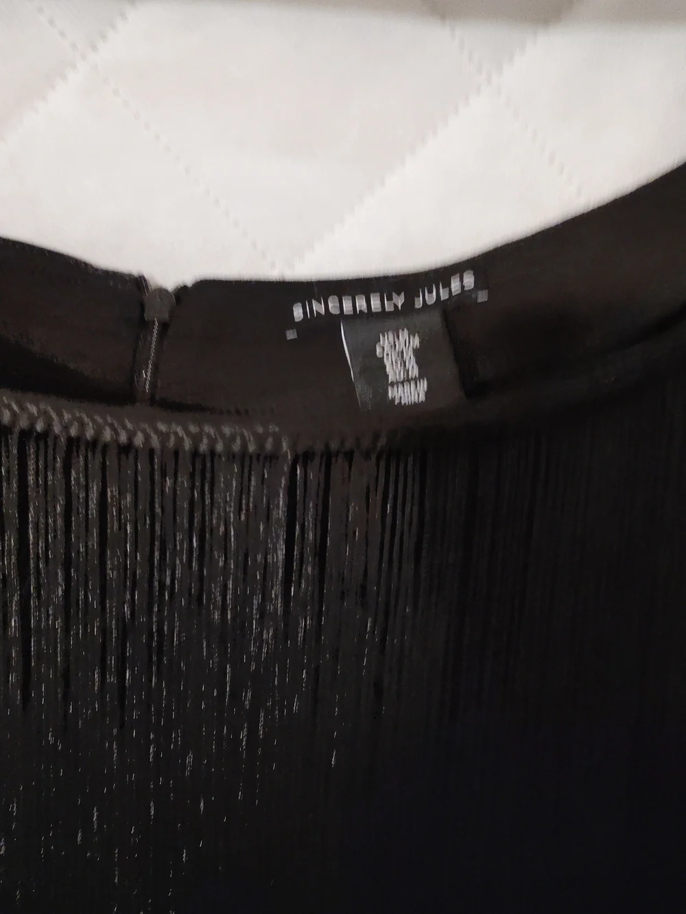 Sincerely Jules Black Fringe Mini Skirt Size Medium